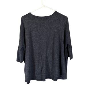 Mango Navy Blue 1/2 Sleeve Knit Casual Pullover Blouse Women Sz S